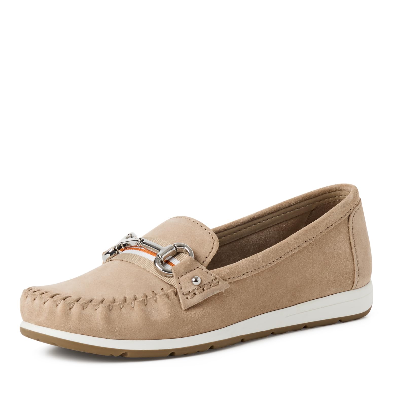 MARCO TOZZI Women Moccasin Soft Feel Me Footbed Leather Premium, Beige (LT.TAN), 6 UK