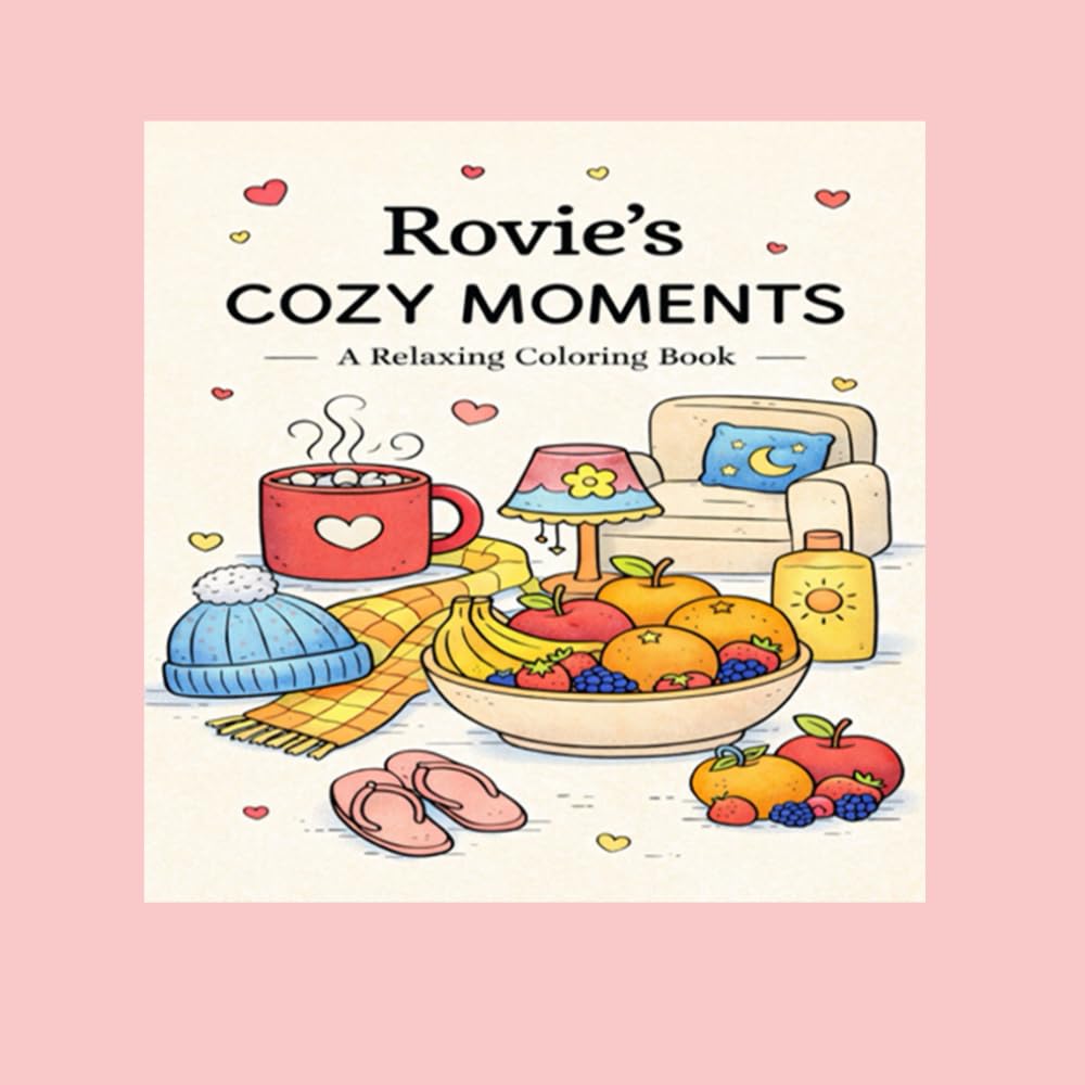 Rovie's Cozy Moments: A Cozy Colouring Book for Relaxation, Stress Relief & Quiet Joy