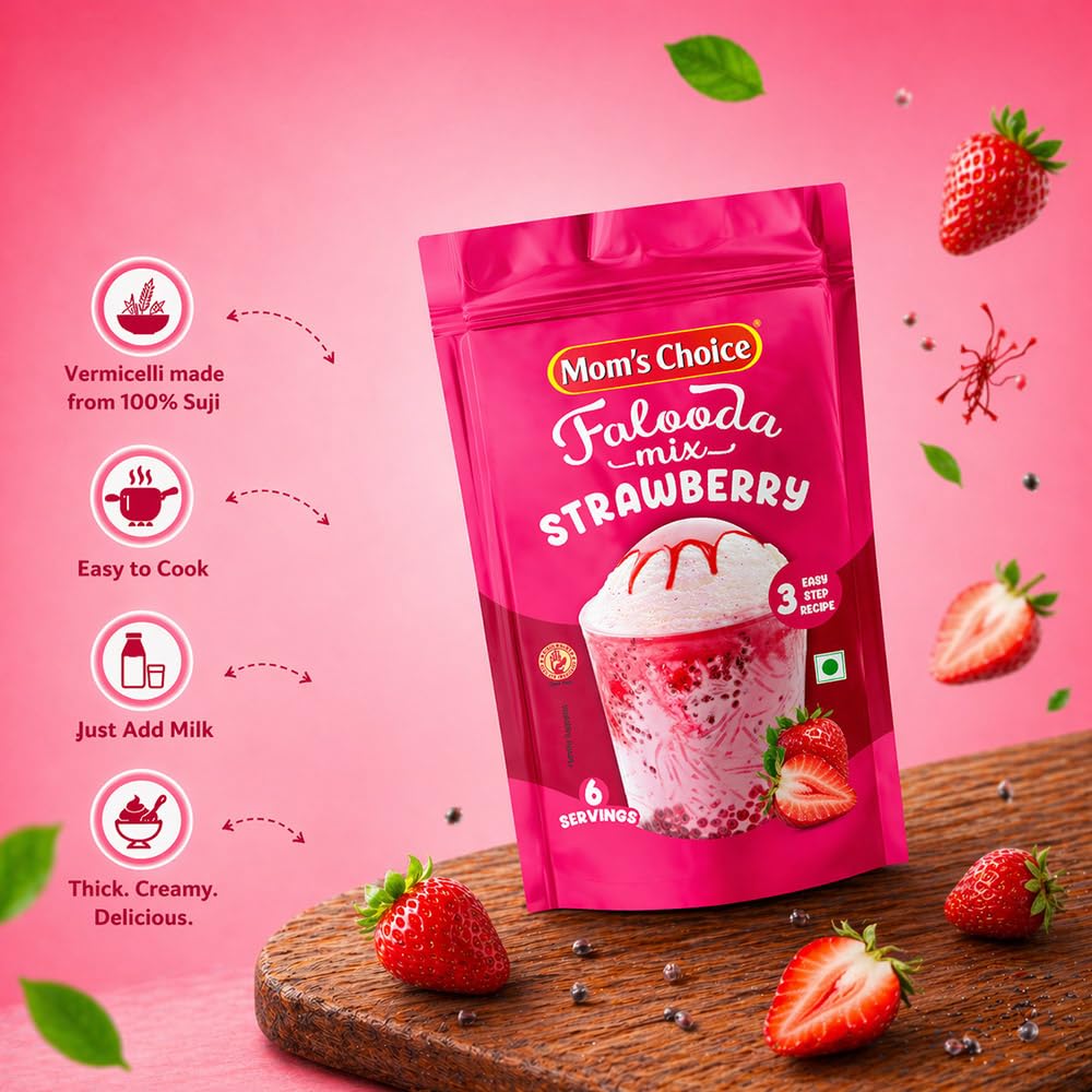 Mom'S Choice Strawberry Falooda Mix 200G