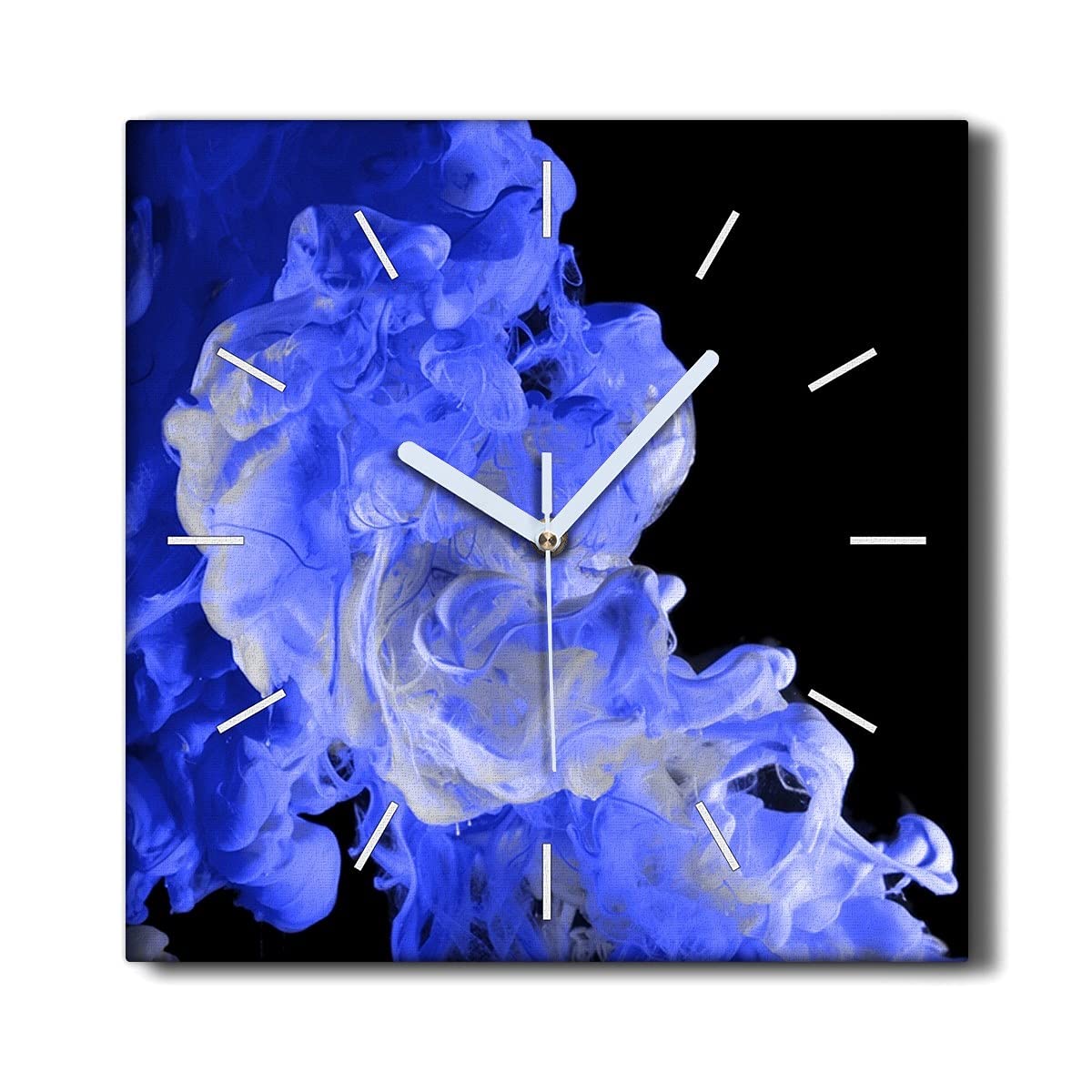 Horloge murale toile silencieuse 30x30cm pour salon cosy effet fumée