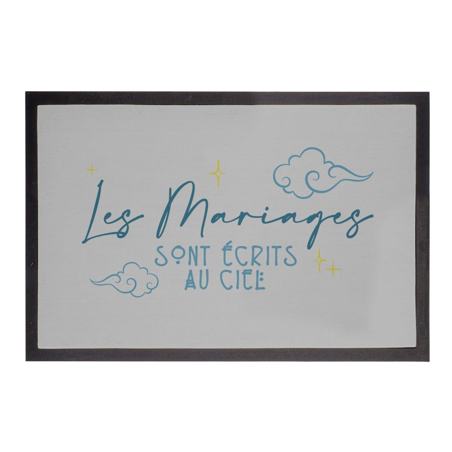 Paillasson gris les mariages sont écrits au ciel cadeau de noces original