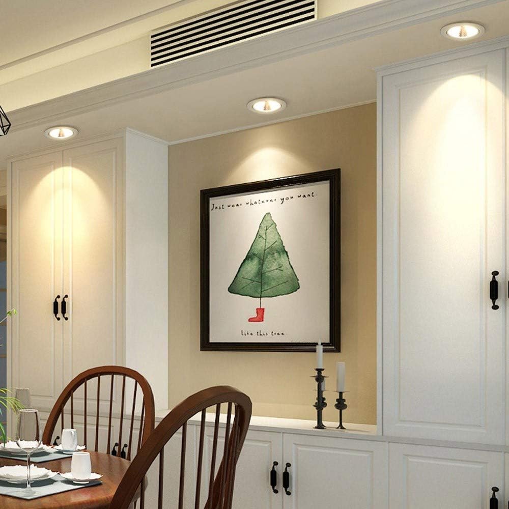 White COB Downlight 24 Degree Light Angle Recessed Spotlight Shopping Mall Meeting Room Commercial Lighting Fixture CRI80 IP40 Waterproof LED Recessed Ceiling Light for Kitchen Bathroom High Bri