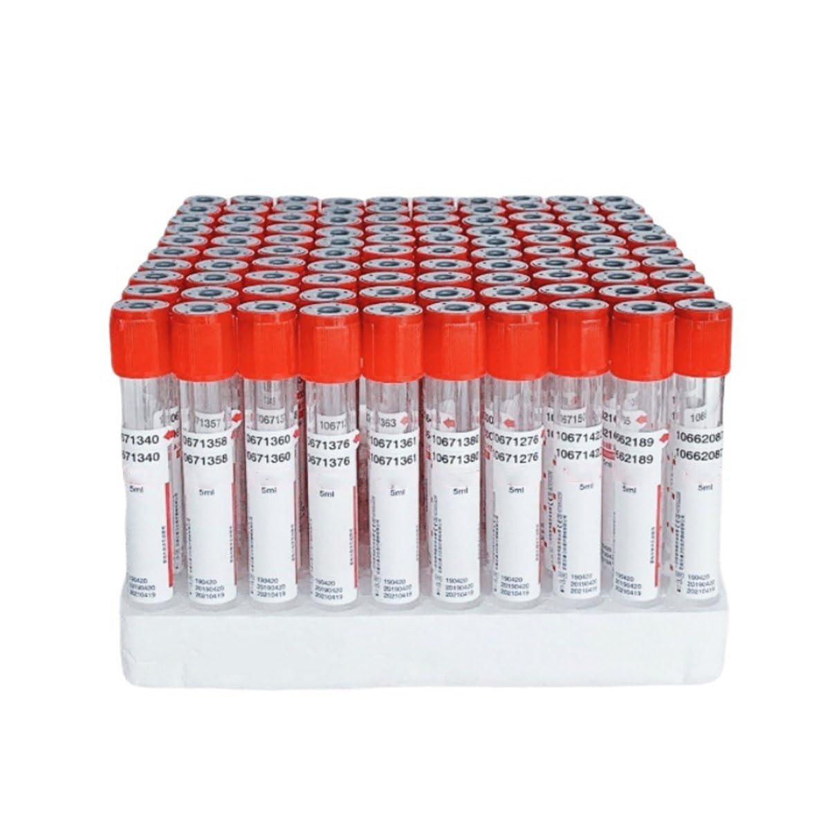Tubos de Extracción de Sangre al Vacío, Tubos de Ensayo, Tubos de Extracción de Sangre para Laboratorio, Material Pet, para Laboratorio y Centrifugación de Sangre Venosa,10ml