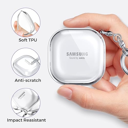 Miniatura 5 de AhaStyle Compatible con Samsung Galaxy Buds FES2 ProS2Live Funda transparente Anti-amarillamiento (transparente)