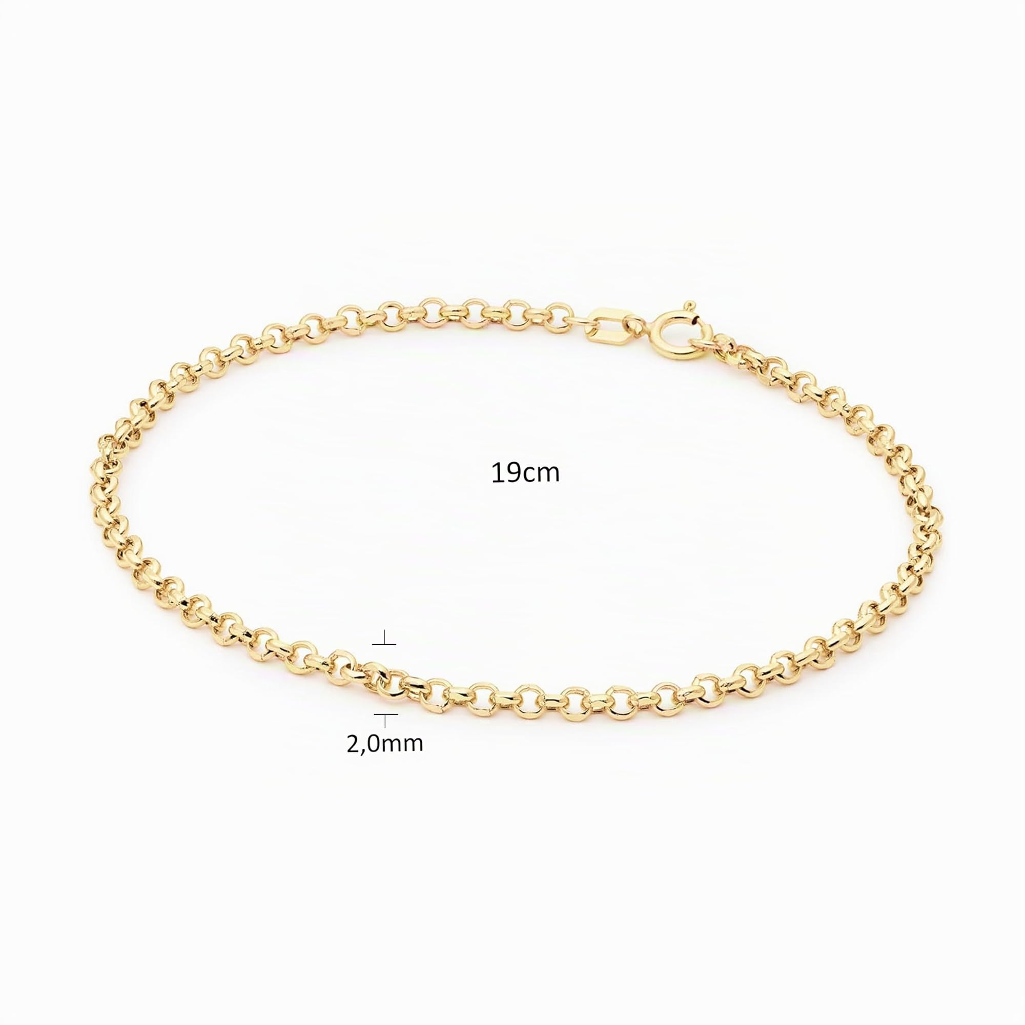 JACKIE GOLD Schmuck Damen | 14 Karat / 585 Echt Gold Armband | Menton Bracelet JKB25.504 | Länge 19 cm | Armkette mit Gliedern