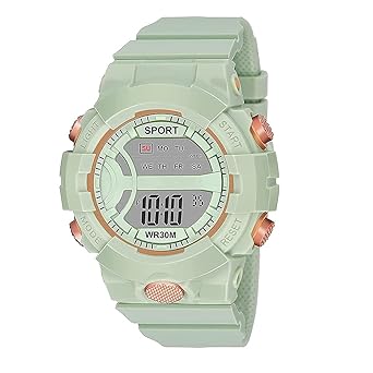 NEO VICTORY Multi_Functional Digital Watch with Rubber Strap Kids for Boys & Girls (Green)