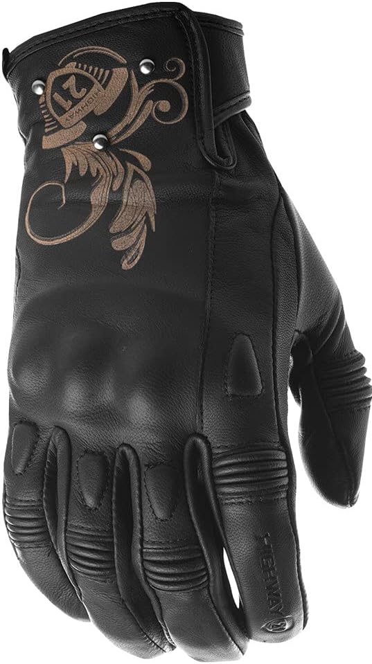 Highway 21 Black Ivy Women’s Motorcycle Gloves Goat Skin Leather Memory Foam Padded Black Size Small Highway 21 Black Ivy Women’s Motorcycle Gloves Goat Skin Leather Memory Foam Padded Black Size Small