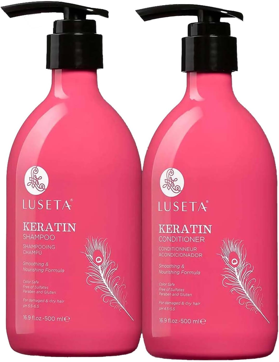 Keratin Smooth Shampoo & Conditioner Set 16.9 oz x 2