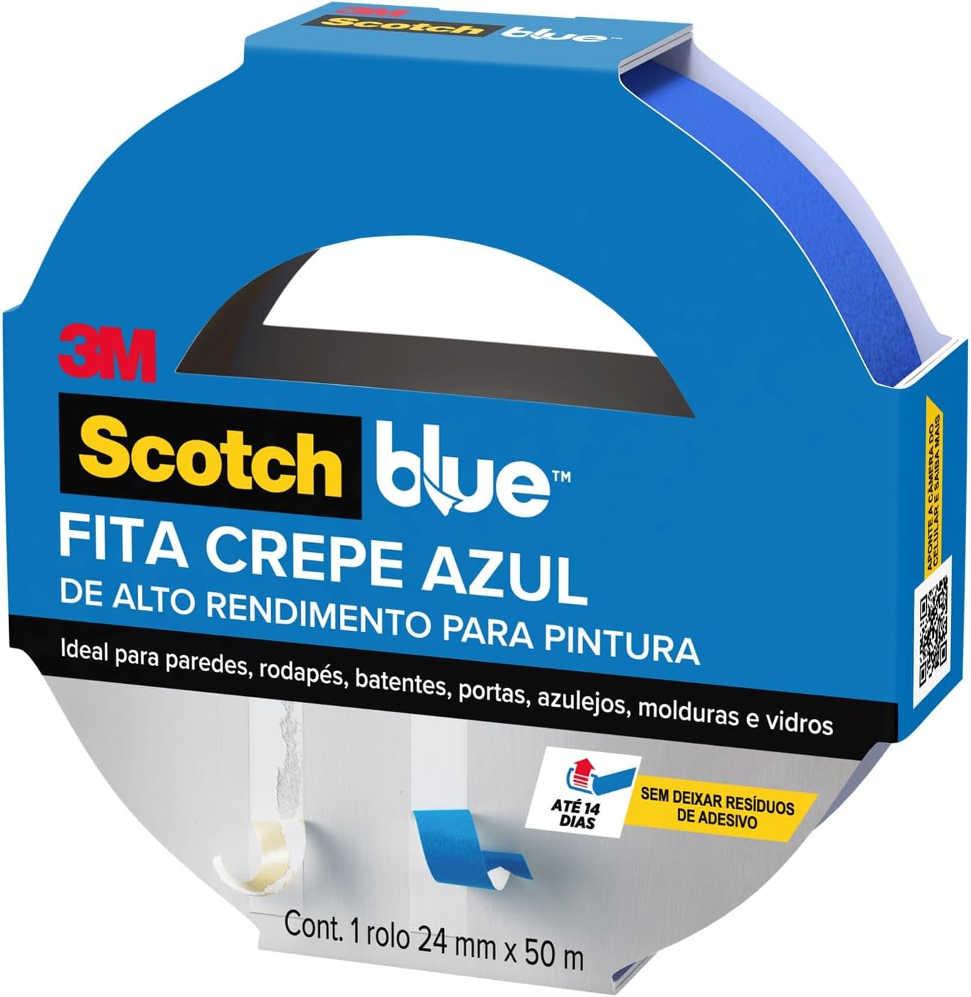 ScotchBlue, 3M, Fita Crepe Profissional, 24mm x 50m