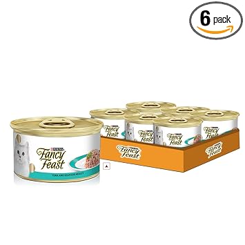 Purina Fancy Feast Tuna and Seafood Medley Wet Cat Food Pack of 6 X 85g Cans (1 Can Free with 5 Cans)
