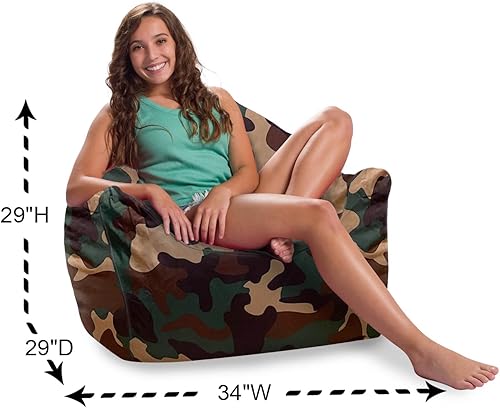 Miniatura 782 de Posh Creations Puf estructurado cómodo para jugar, leer y ver la televisión, Malibu Lounge, tela de lona para colorear, criaturas Criaturas de tela