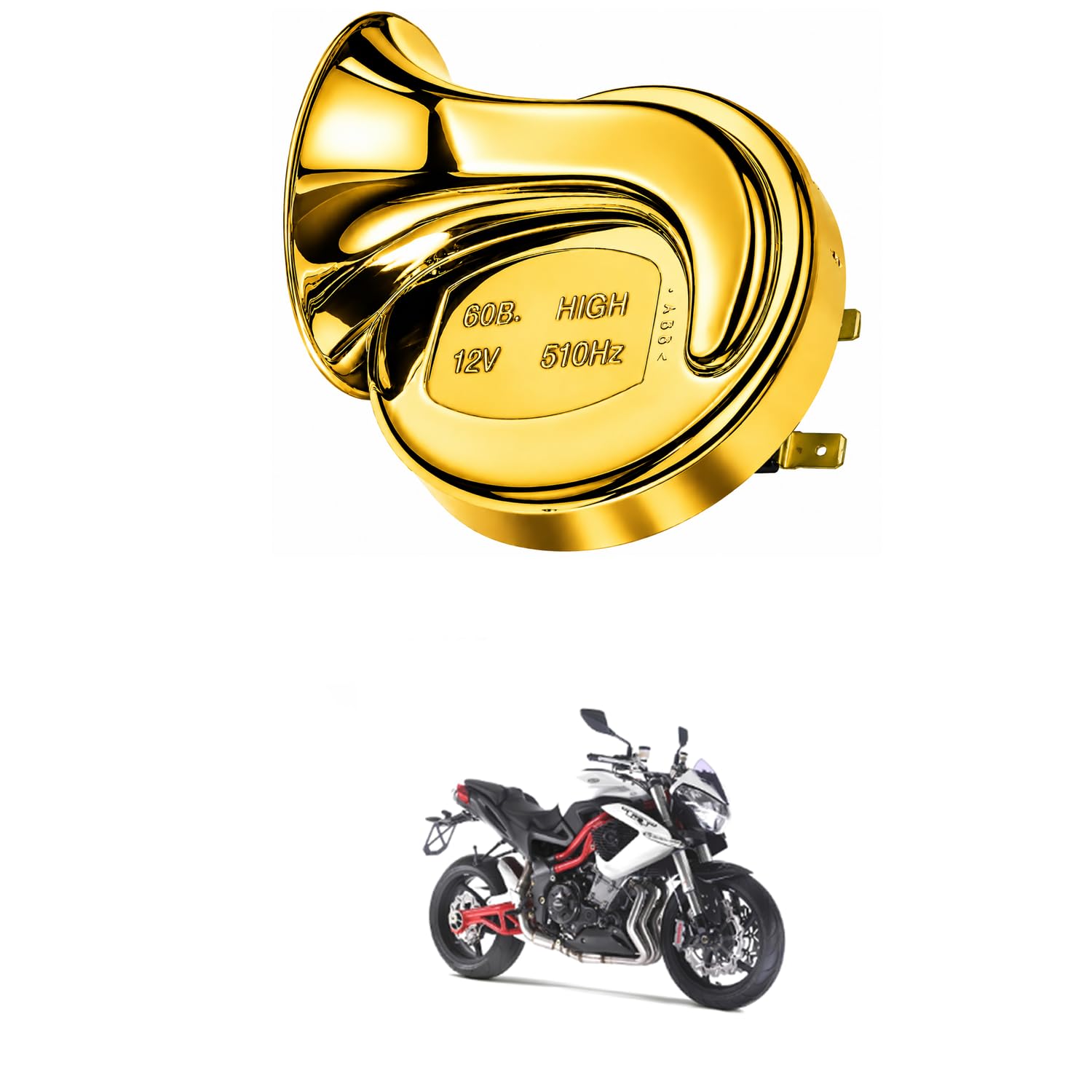 Universal 12V Snail Tweeter Horn 300dB Super Loud Waterproof Electric Horn, Premium Chrome Finish, Heavy Duty Brass Terminals for Car, Bike, Truck, SUV Comfortable With TNT R6-image-45