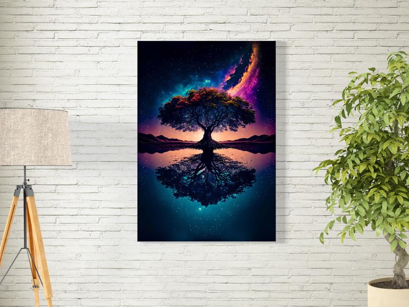 BPA® Cosmic Tree Of Life Wall Art For Decoration Easy To Hang, 55X35Cm, 1Pcs