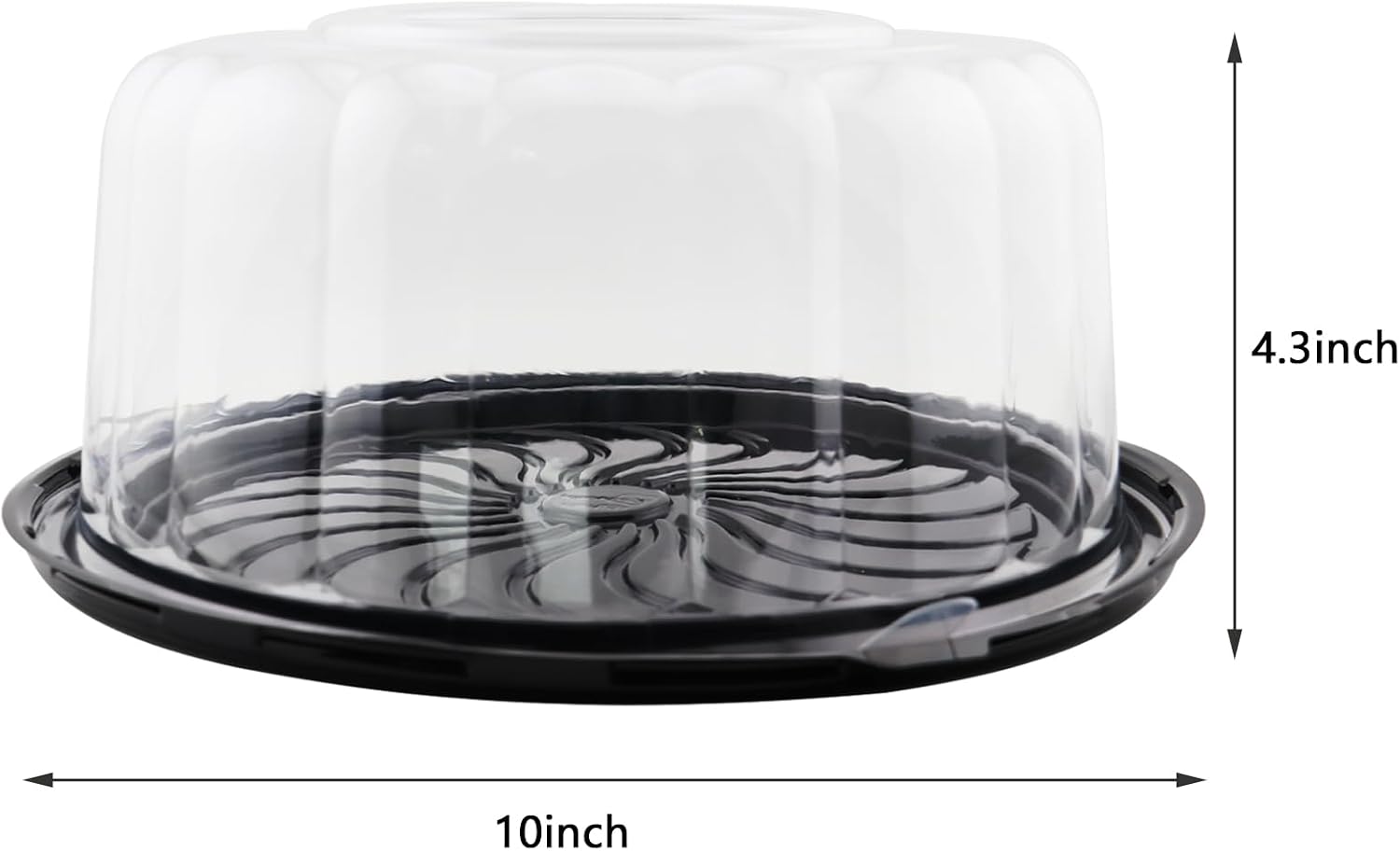 5pcs Round Cake Carriers for Transport Plastic Disposable Cake Containers Carriers with Dome Lids and Cake Boards Clear Bundt Cake Boxes (10inch)