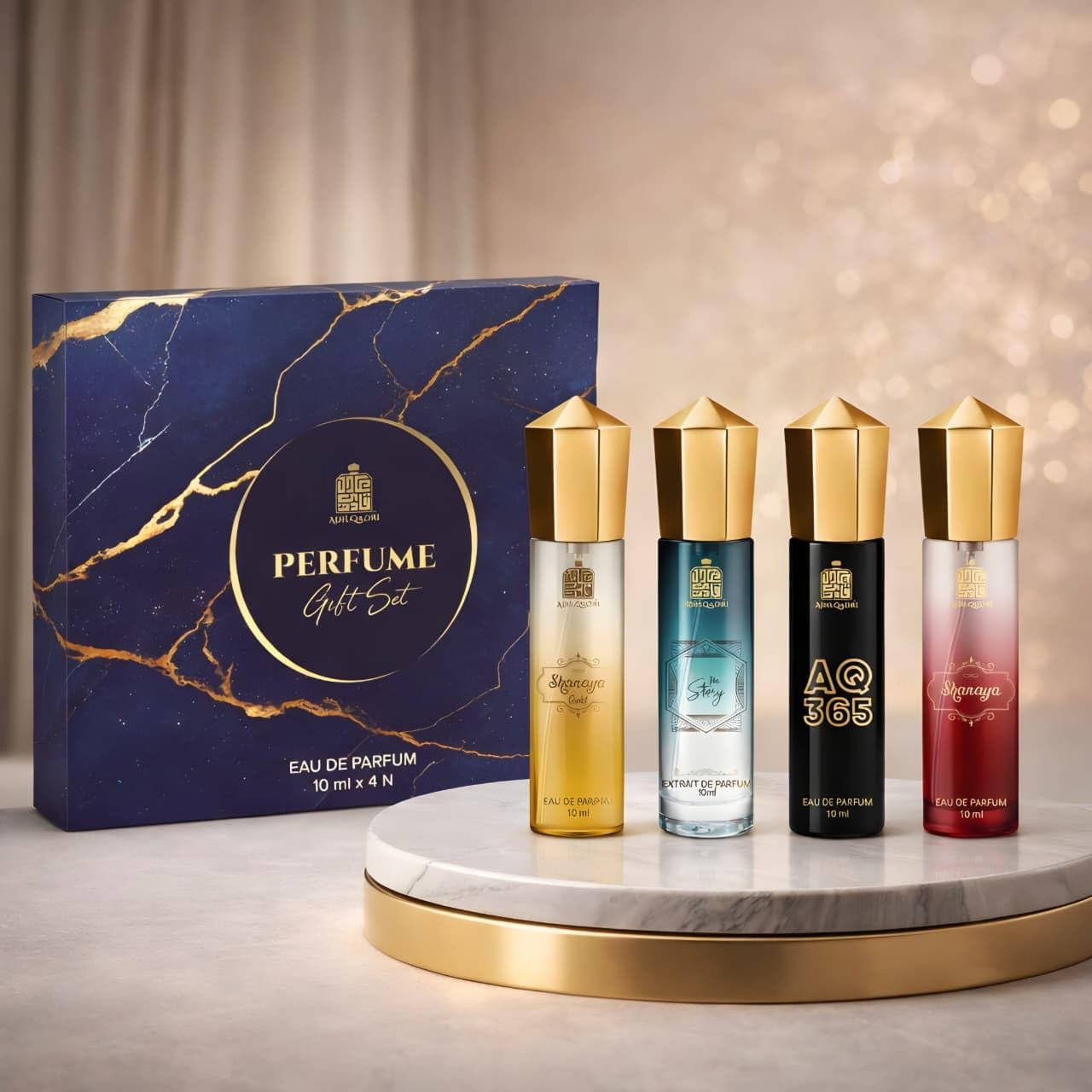 Adilqadri Perfume Gift Set for Men & Women (Pack of 4 x 10ml | 40ml Total) | Long Lasting EDP Fragrance Combo for Men | Woody, Musky, Floral, Sweet, Spicy & Amber Notes | Travel Size Luxury Perfume Gift Set