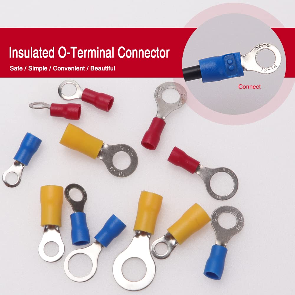 YIXISI 245 Pieza Ring Conectores Eléctricos, Insulated Wire Conector Crimp Terminal, Terminales de Crimpado