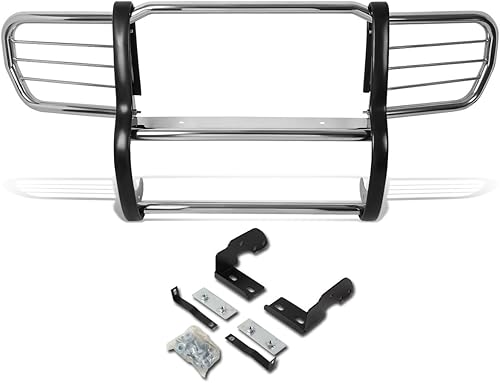 DNA MOTORING GRILL-G-047-SS Parachoques Delantero Cepillo Rejilla Guarda, Plata