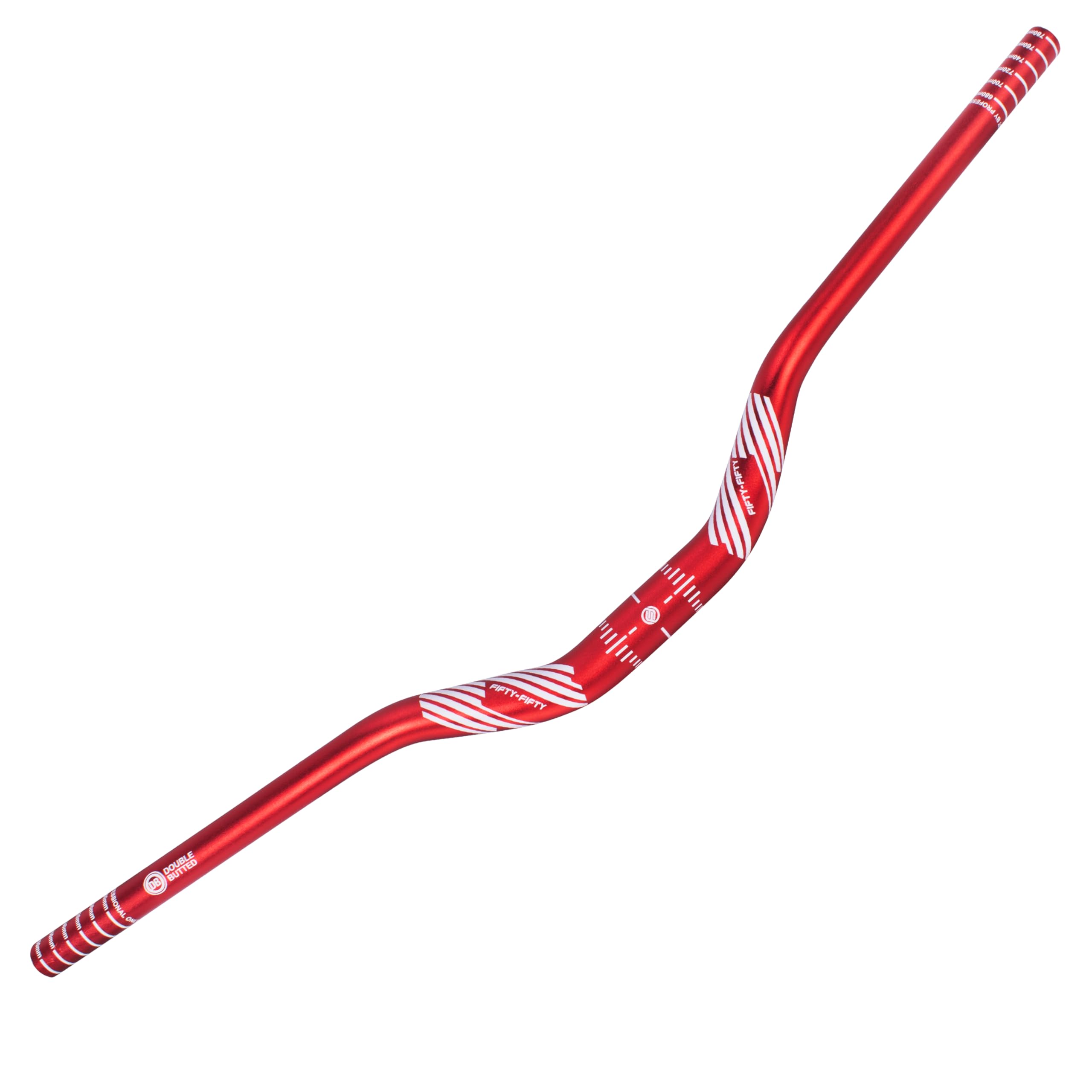 FIFTY-FIFTY, manubrio MTB 31,8 Riser, manubrio in lega di alluminio, manubrio per mountain bike da 31,8 mm di diametro 780 mm di larghezza (Rosso, 50 mm di rialzo)