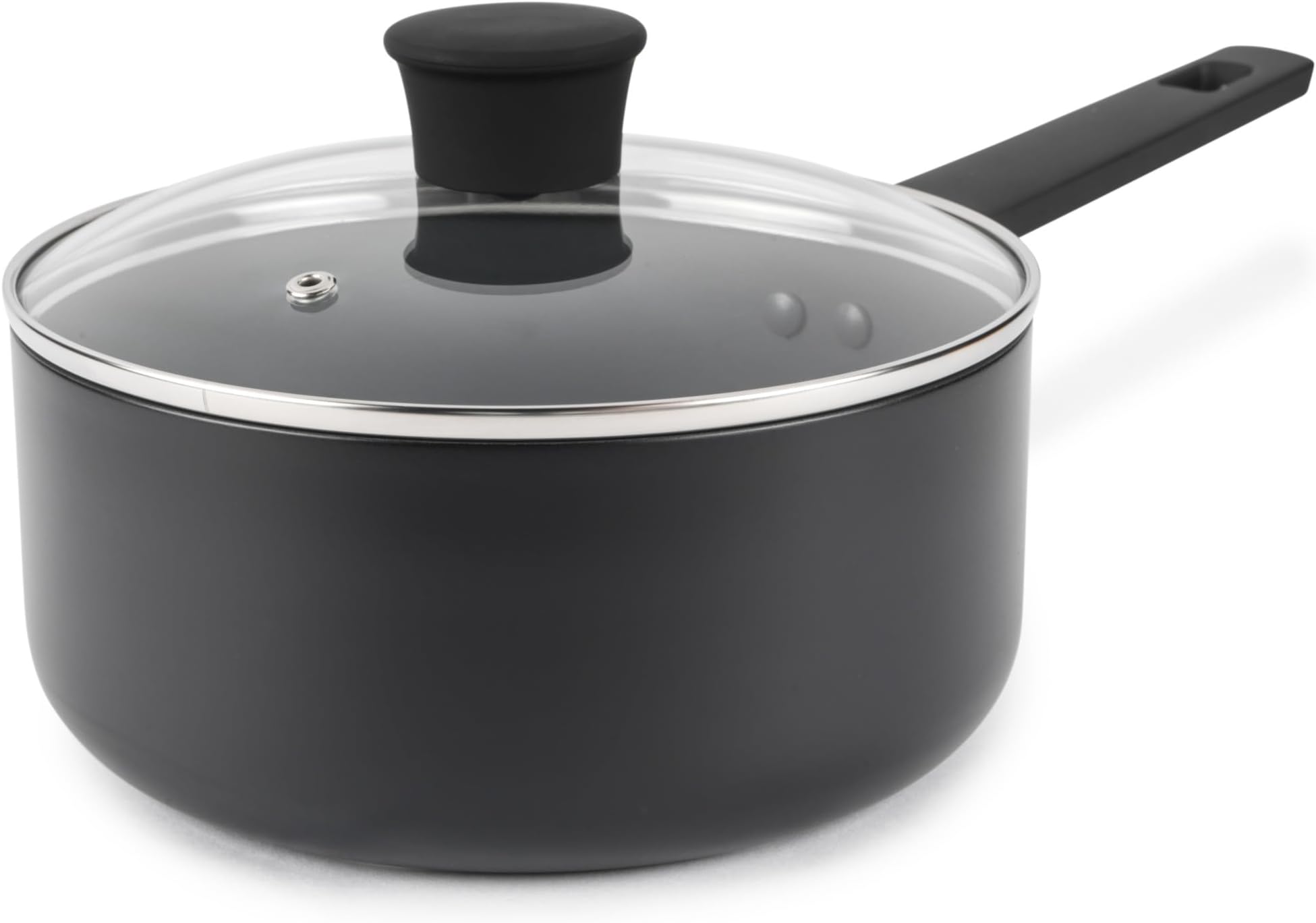 RH02841EU7 Shield 20 cm Saucepan – Non-Stick Coating 10x Tougher*, Induction Suitable Cooking Pot, Tempered Glass Lid, Pressed Aluminium Casserole, Easy to Clean, Soft-Touch Handle