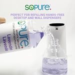 SoPure 2X945 mL Lavande liquide Hand Sanitizer Recharges Bouteilles (avec un vaporisateur de taille de voyage gratuite) - Ingrédients végétaux naturels & Enrichi en vitamine E - Hydratant non collant