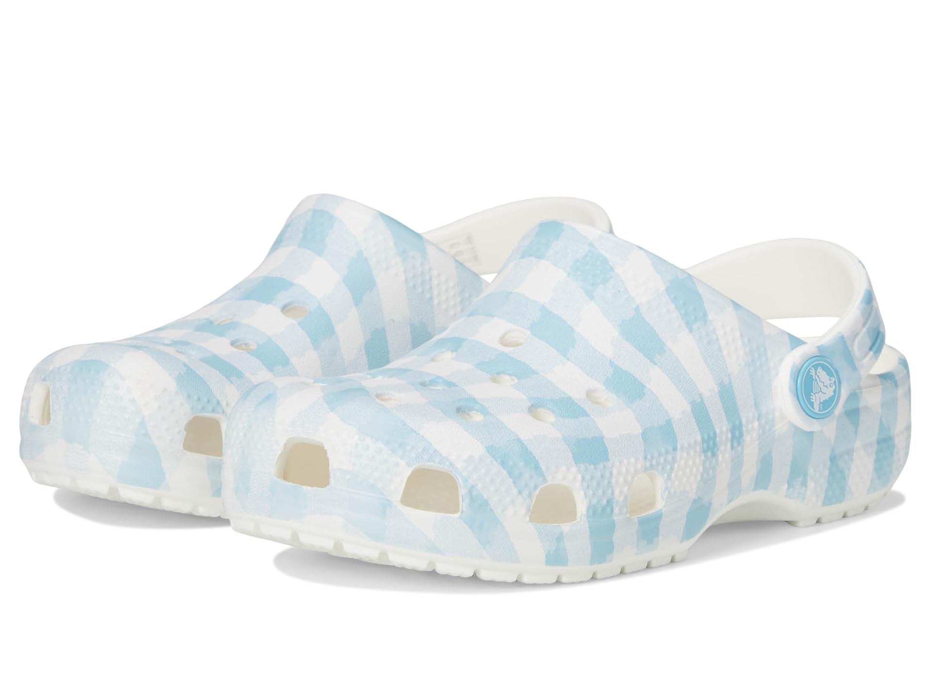 Crocs Unisex Classic Clogs with Patterns and Graphics (Little Kid/Big Kid) White/Blue 6 Medium
