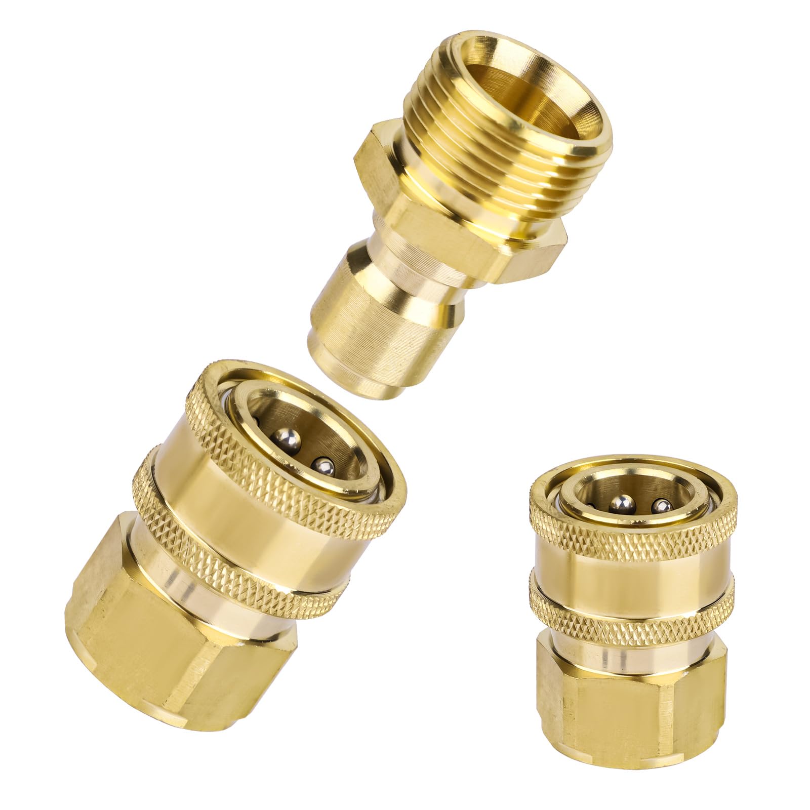 2 Szt. Szybkozlaczka Myjki Cisnieniowej, M22 14mm do 1/4" Zestaw Adapterów do Myjki Cisnieniowej 5000 PSI Szybkozlaczki do Wezy Zlaczka do Pistoletu do Myjki Cisnieniowej Weza Pompy