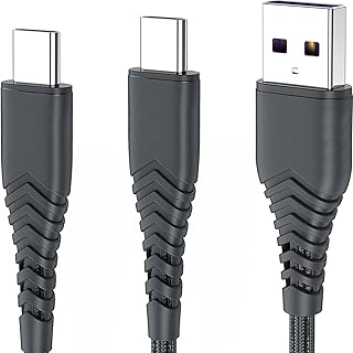 3M 2Pack USB Type C Charger Cable for Samsung A53 A13 A51 A71 A22 A52 A52S 5G A13 A23 A33 A12 A31 A41 A42 A21S A20E A03S A02S M12 M52,USB A to USB C Cord,Fast Charge Charging,Nylon Braided,Extra Long