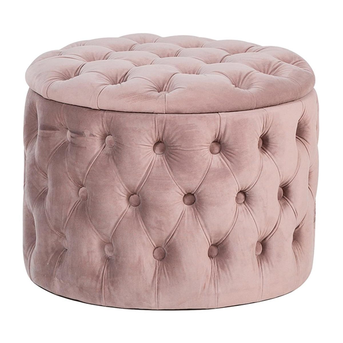 Table basse ronde : rangez votre salon avec ce repose-pieds rose