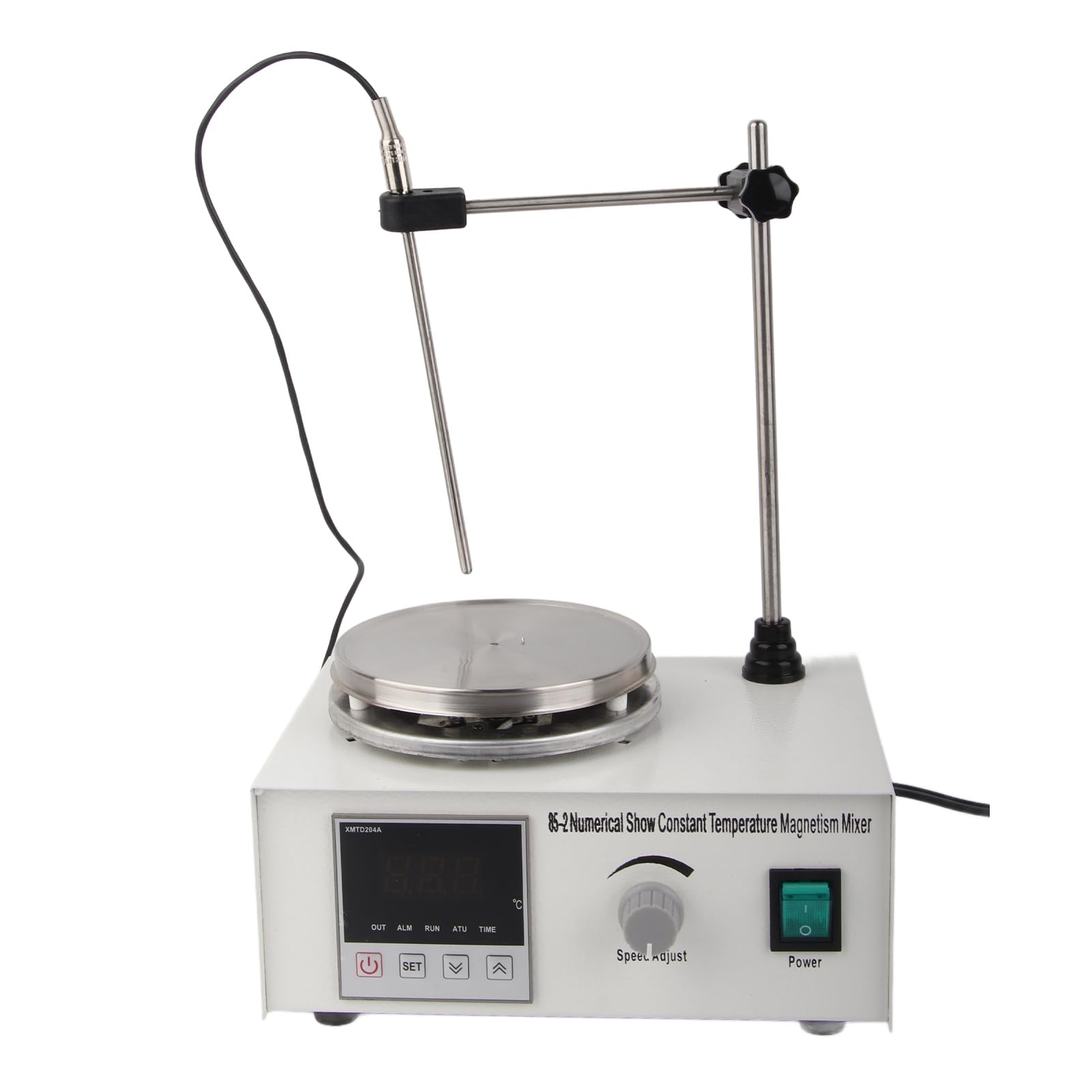 Agitador Magnético con Pantalla Digital 85-2 0-2400 RPM Mezclador de Placa Caliente Magnética de Calentamiento de Temperatura Constante para Laboratorio (Enchufe UE 220V)