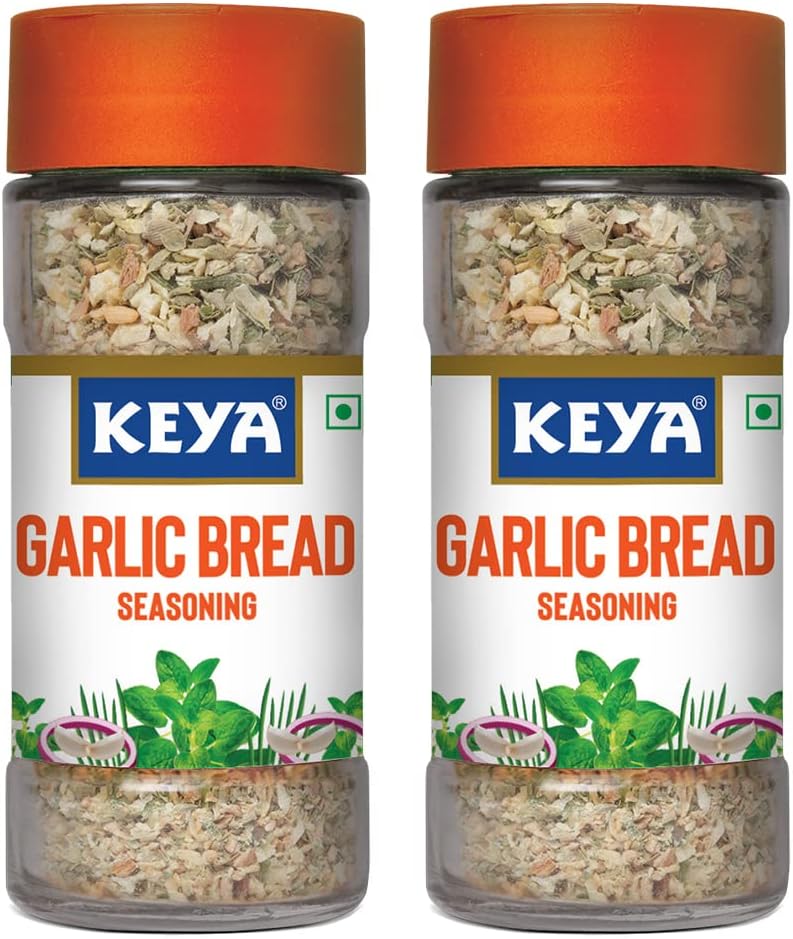 Garlic Bread Seasoning |All Natural & Healthy Spice Blend| Glass Bottle | Premium Seasoning and Spices I No Preservatives | 50g | Pack of 2