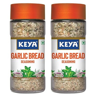 Keya Garlic Bread Seasoning |All Natural & Healthy Spice Blend| Glass Bottle | Premium Seasoning and Spices I No Preserv