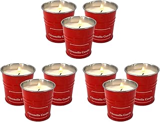 Enhanced Scents Outdoor Citronella Candles, 9 Pack, Red, Repel Scented Candles, Control, 100% Soy, for Patio, Outside, Outdoor Table Decor, Camping Accessories, Home Scented