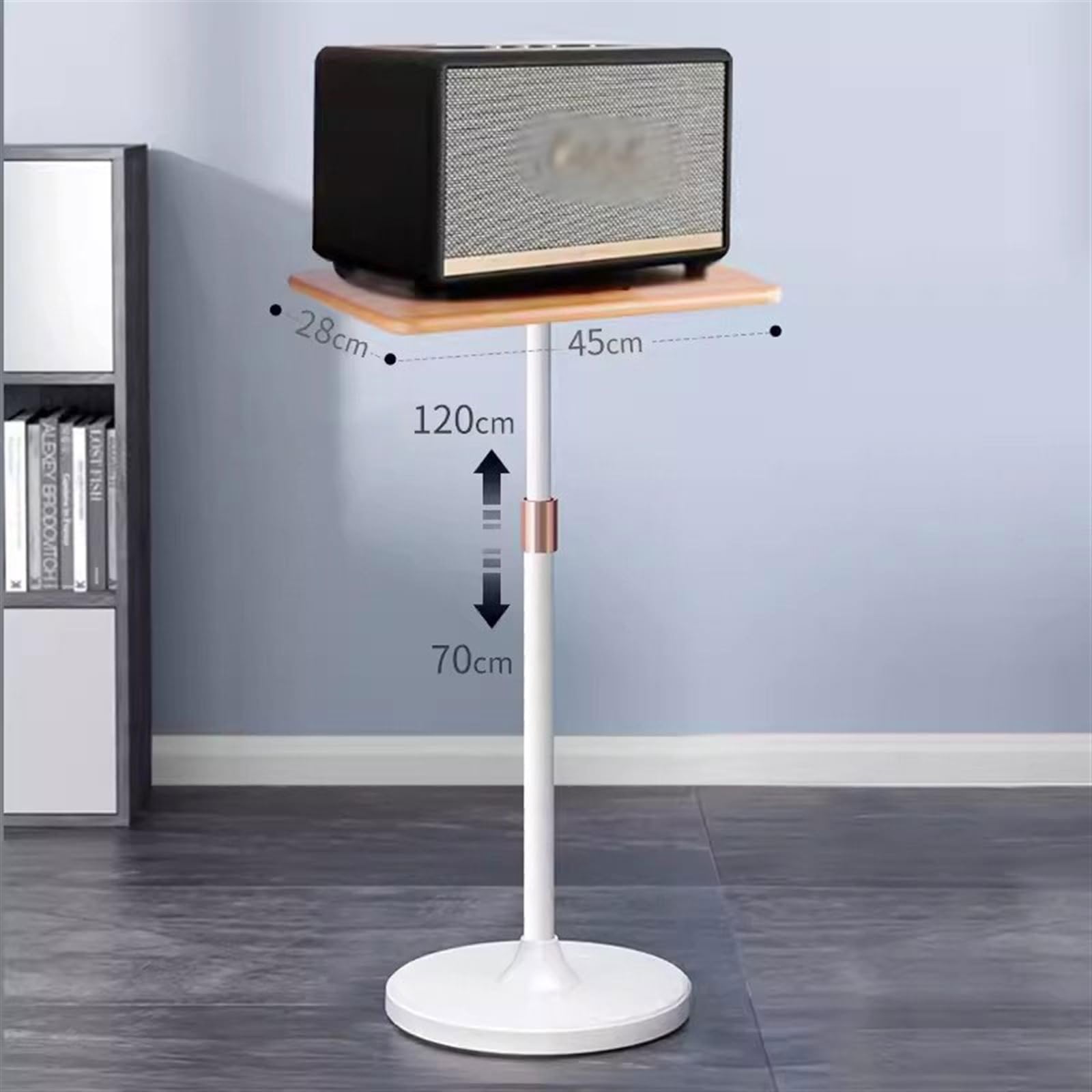 Soporte de Altavoz Soporte de Altavoz Audio pie Piso Madera Maciza Soporte Gabinete CD Envolvente(Blanco)