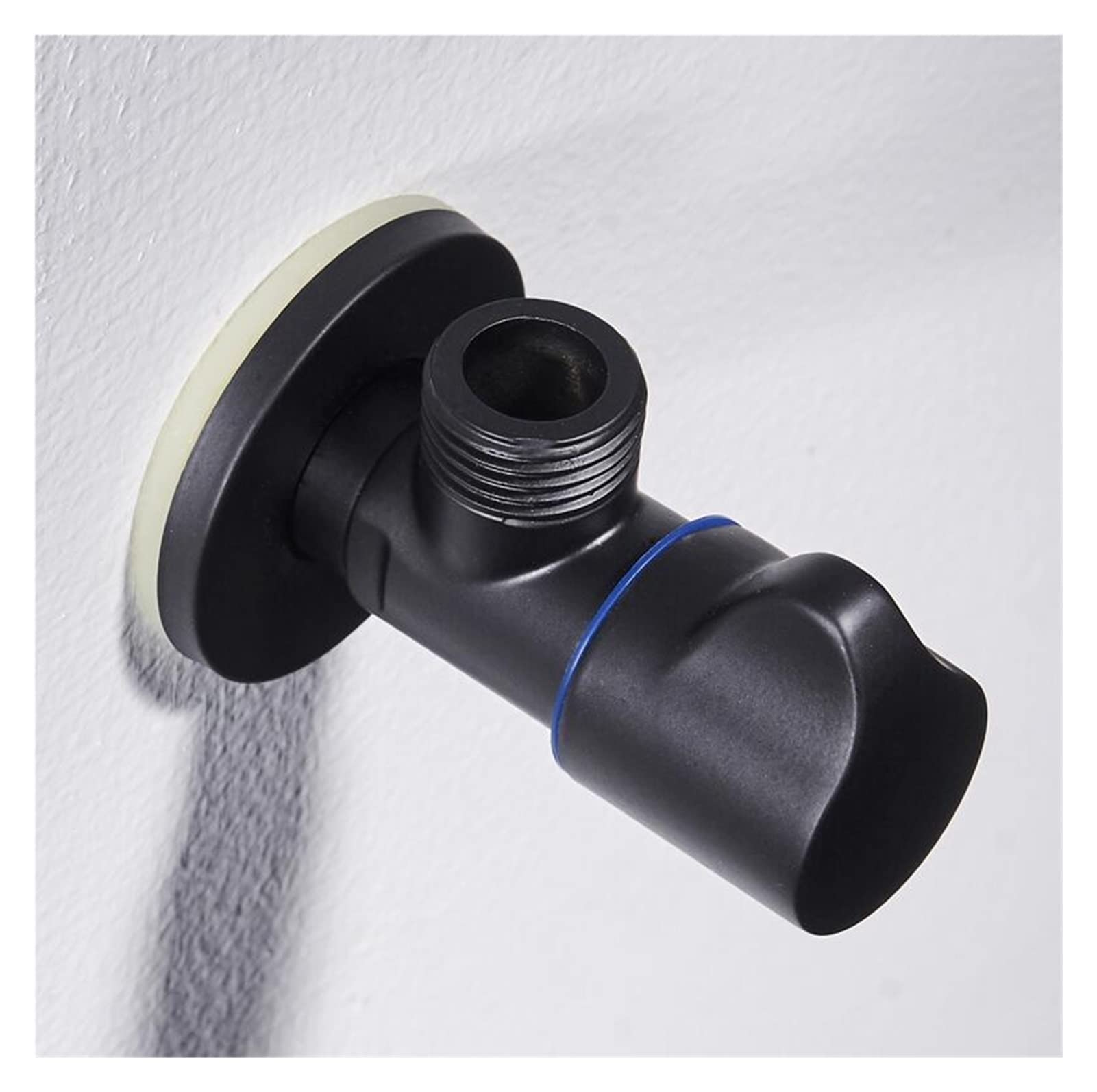 Vanne d'angle noire laiton massif pour système d'eau chaude et froide sanitaire