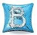 BOOBEI Two Colors Reversible Sequins Mermaid Pillow Cases 1616" Blue and Silver