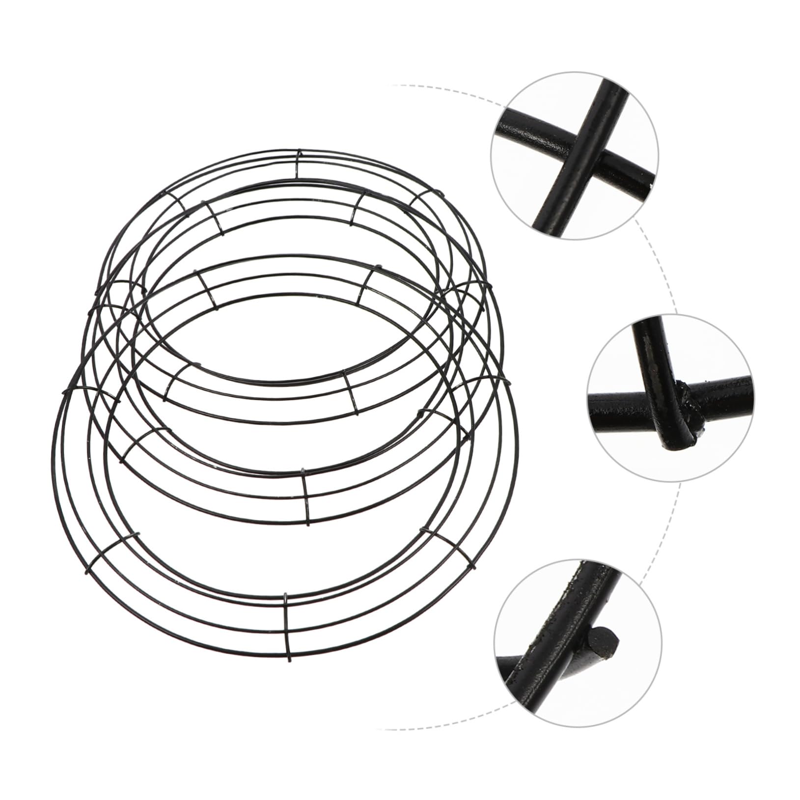 PRETYZOOM 9 STK Girlande Reifen Draht Kranz Blumenkranz Ringe zum Aufhängen an der Wand Kranzrahmen zum Basteln Ruhm girlanden Weihnachten weinachtskranz DIY Dekorschleife Eisen Black