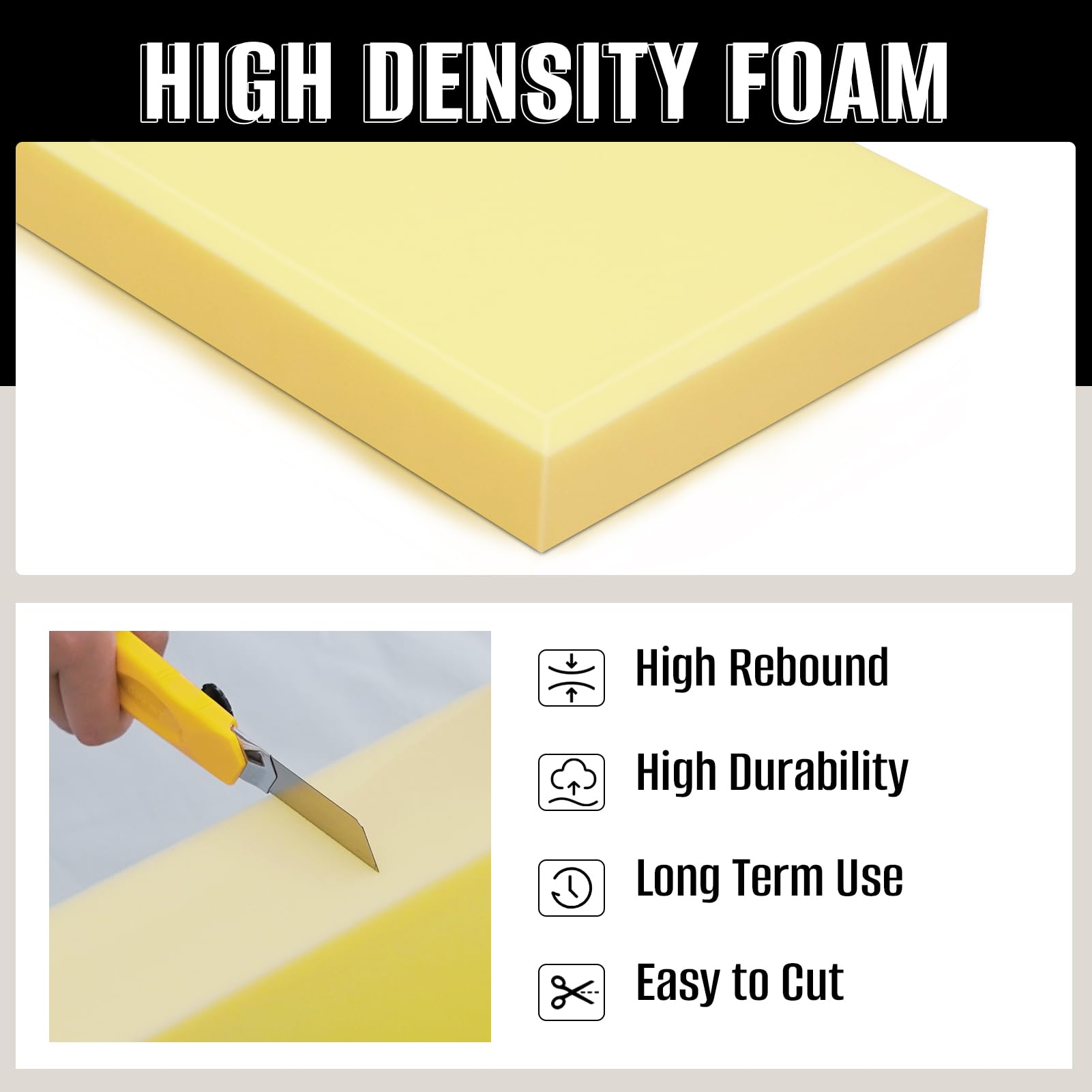 Foam Padding Buy Large Long High Density Upholstery Foam Insert Cut For ...