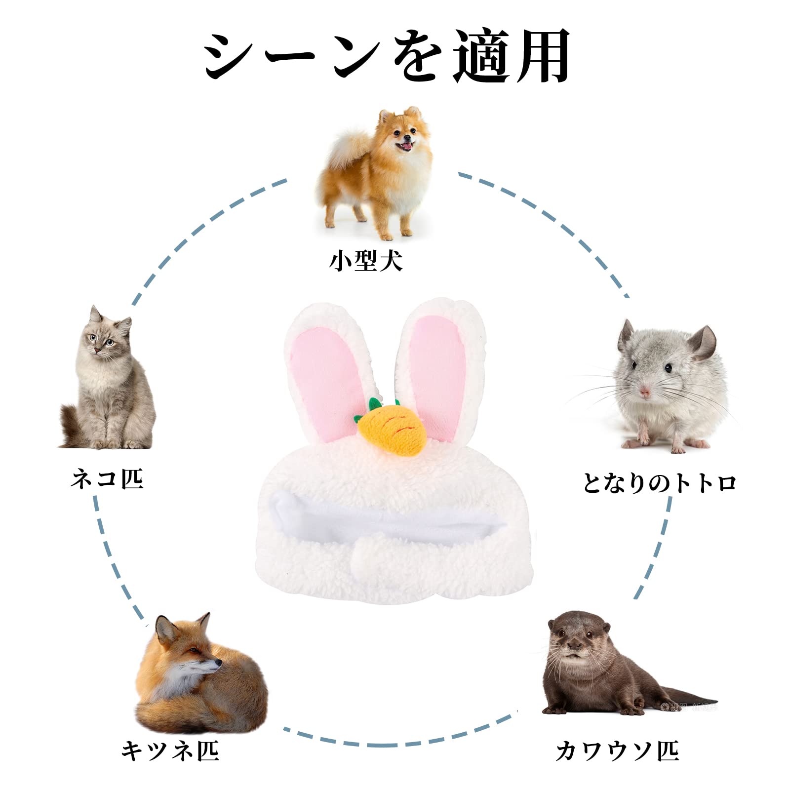 Amazon | Liroyal 猫 ペット帽子 うさぎ 被り物 うさぎ かぶりもの 犬