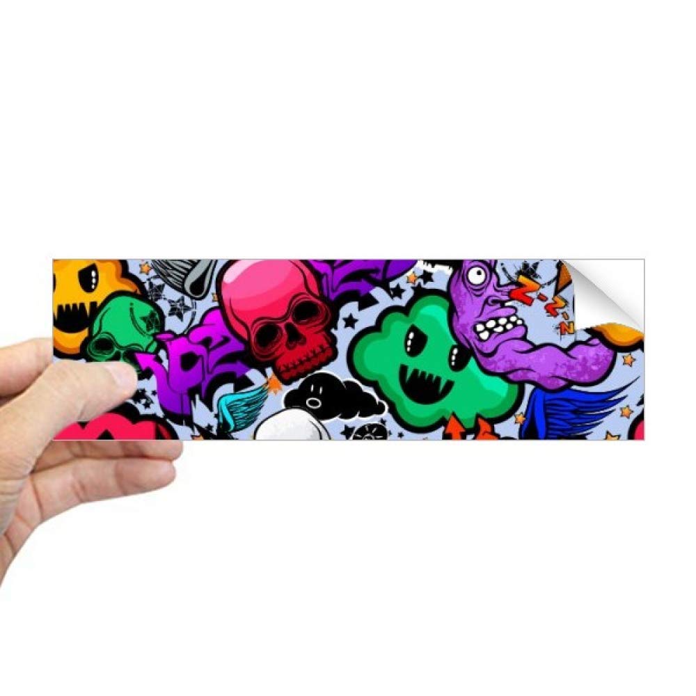 Sticker notebook crâne graffiti coloré rectangle pour bumper auto