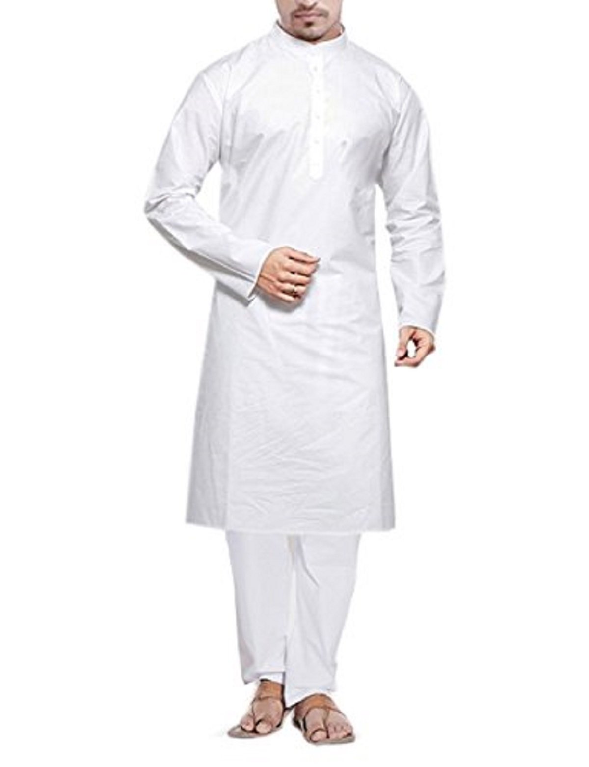 royal kurta Men's White Cotton Kurta Pyjama Set-picture-53