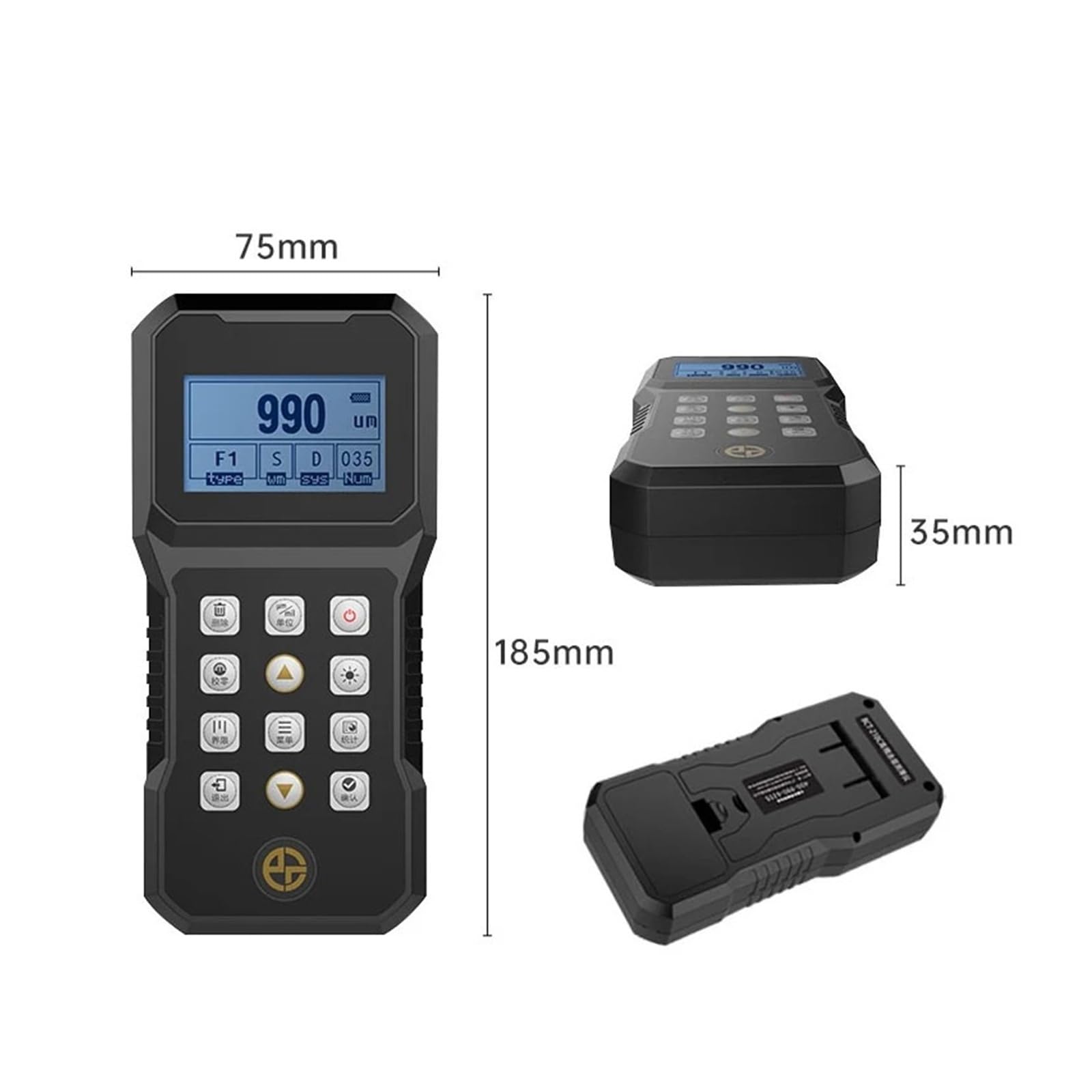 Medidor de espesor digital N-210C con pantalla LCD. Medidor de espesor de revestimiento de alta precisión for hierro, acero, cobre y PVC. Lecturas precisas(NF-1250um)