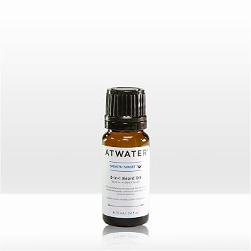 Mens 5-in-1 Beard Oil for a Soothened & Softened feel, .34 oz | Made with apple seed oil, papaya extract, lavender & rosemary oil to soften, soothe & deodorize facial hair daily