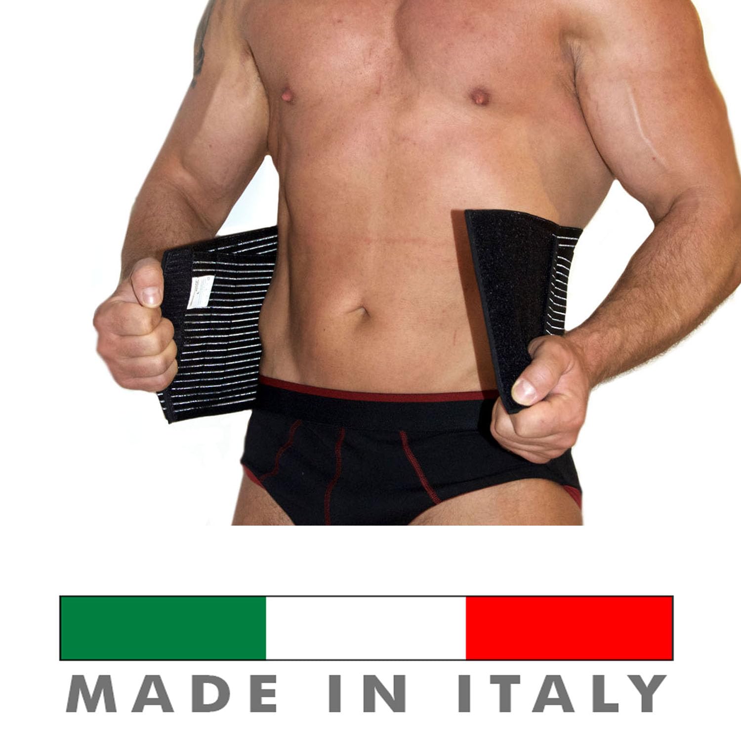 BODYPERFECT Pancera post operatoria Pancera contenitiva donna Fascia ernia ombelicale Sostegno per ernia addominale Made in Italy (Nero, L - 105/115 cm Girovita Addome)