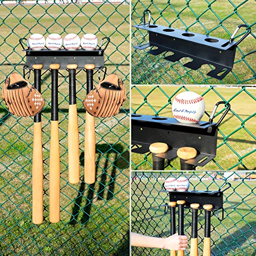 Miuono Baseball Bat Wall Mount, Baseball Holder And Bat Rack Mount On Wall For Display, Fence Dugout Organizer Heavy Duty Steel For Long Time Usage #TOP2