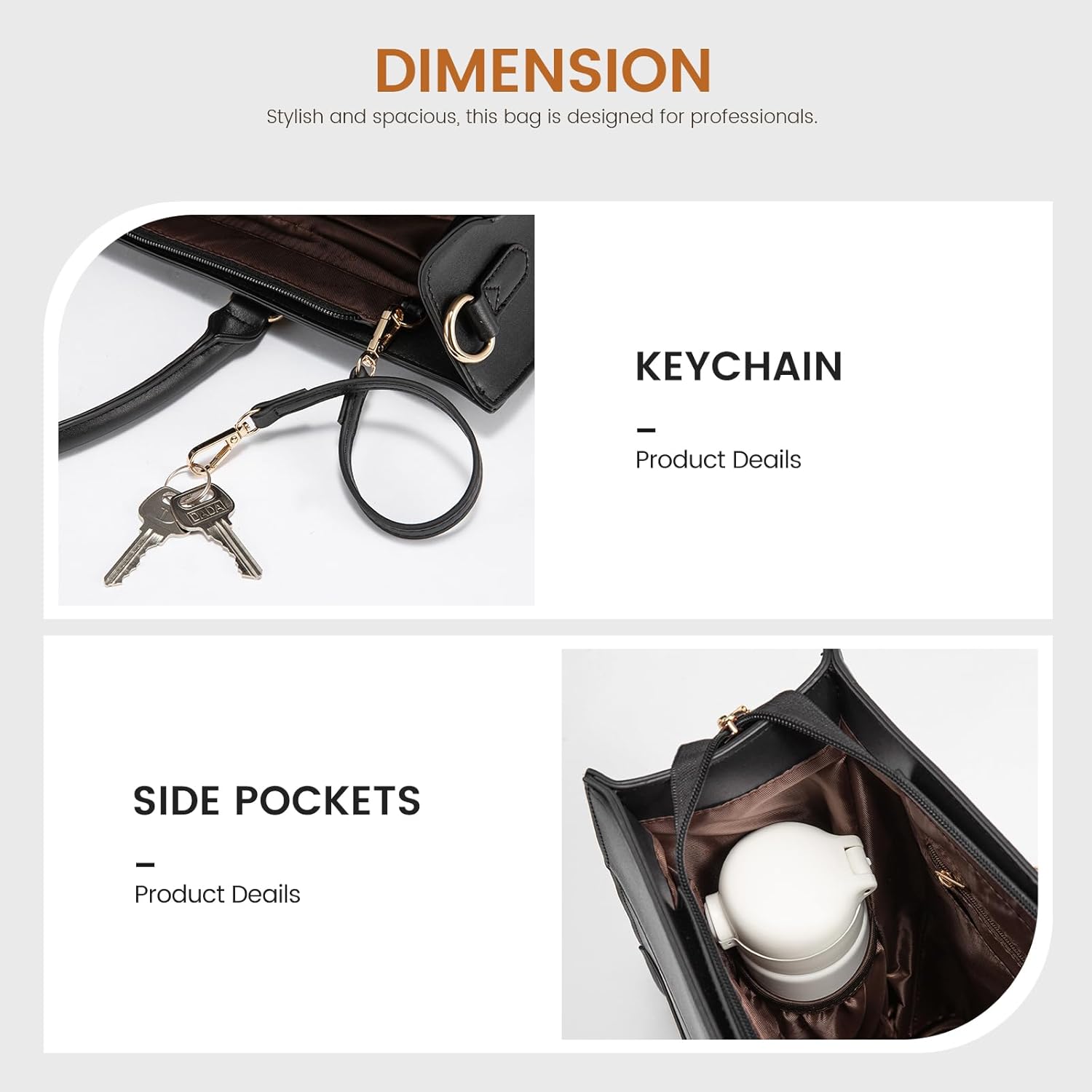 LOVEVOOK Laptop Tote Bag for Women, Work Totes Business Office Computer Briefcase with Clutch Purse - Image 5