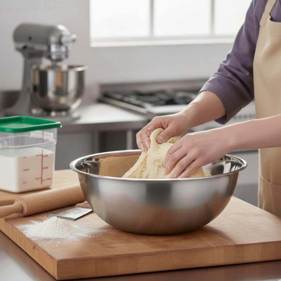 Soro Essentials- 20 qt. Stainless Steel Mixing Bowl- Heavy-Duty Baking Bowl Mixing Bowl for Kitchen Nesting Bowl Great for Space Saving Storage Ideal for Cooking Baking Prepping and Food Storage