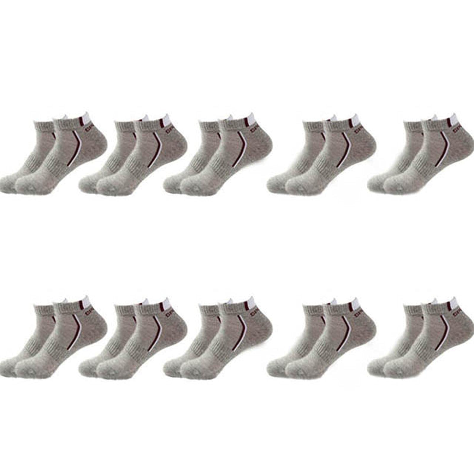 UKKO Calcetines de Hombre 10 Parines Hombres Calcetines De Los Hombres Calcetines De Algodón Transpirables Verano Corte Delgado Tamaño Corto 38-48-10 Pairs Gray,Size38-42