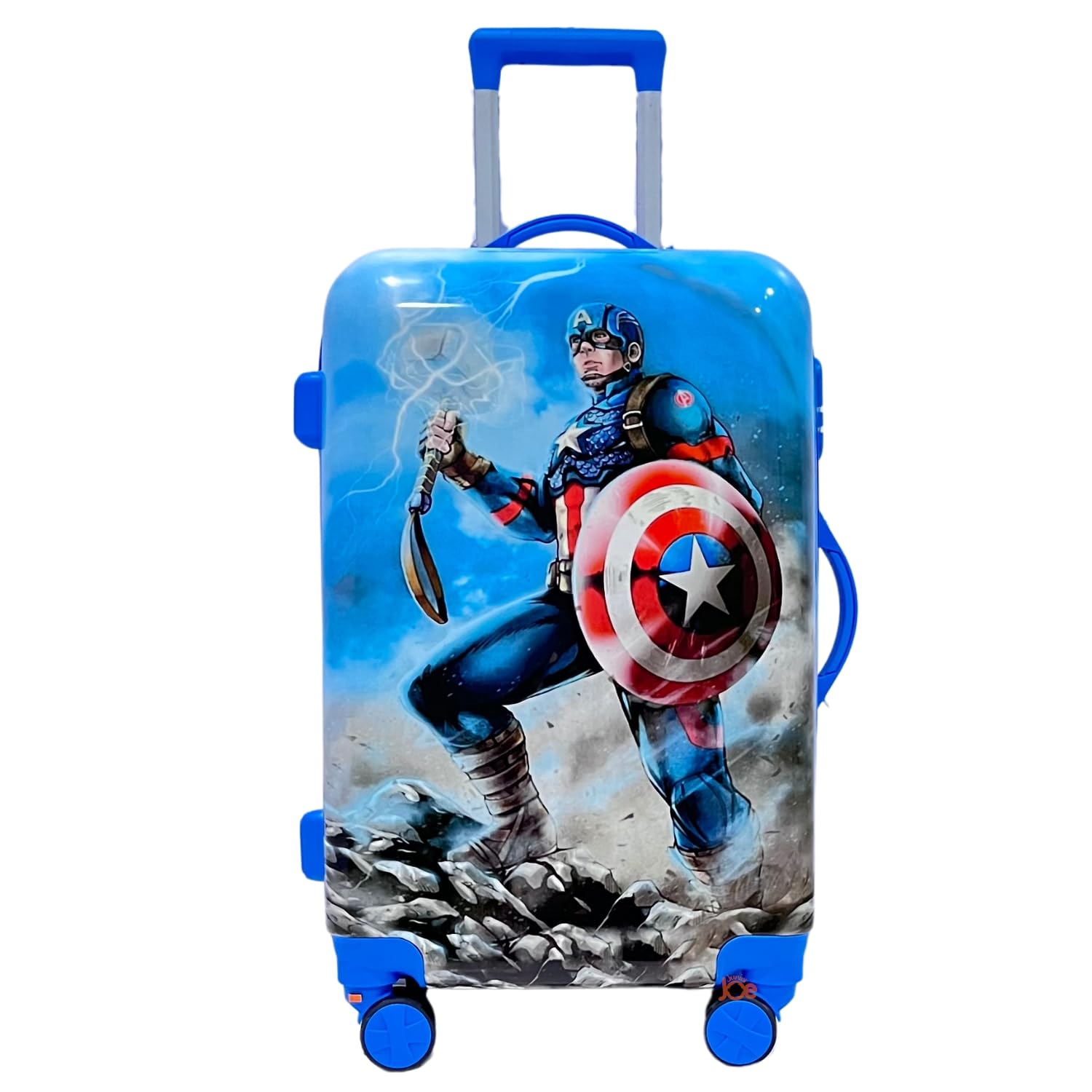 JUNIOR JOE Polycarbonate Kids Carry On Luggage Hardside Rolling Suitcase 24 Inches Travel Trolley Bag (Design-9, Spinner, Multicolor)