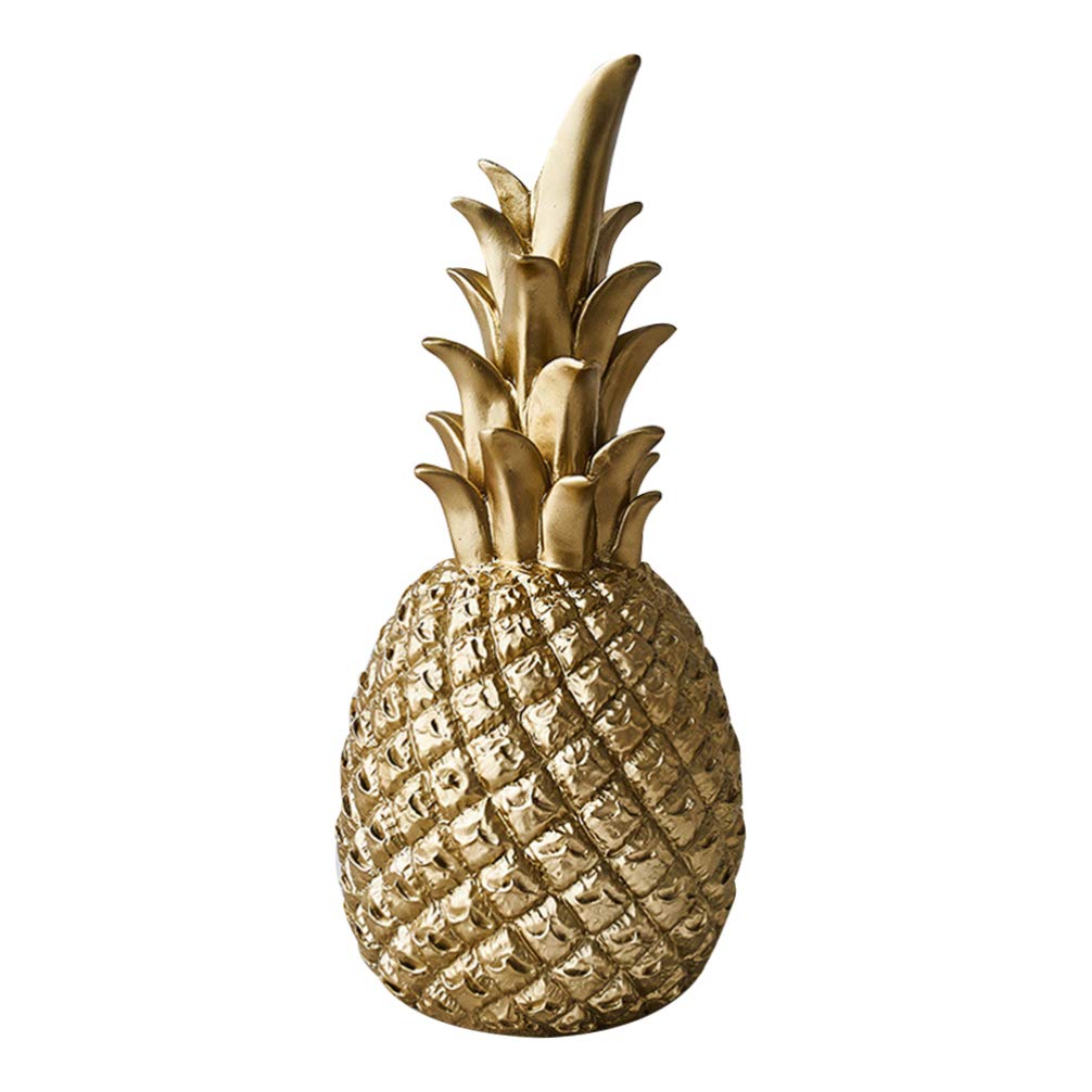 YARNOW Pineapple Figurines Resin Pineapple Statue Artificial Fruit Figurines Ornament For Wedding Centerpiece Home Office Tabletop Decor
