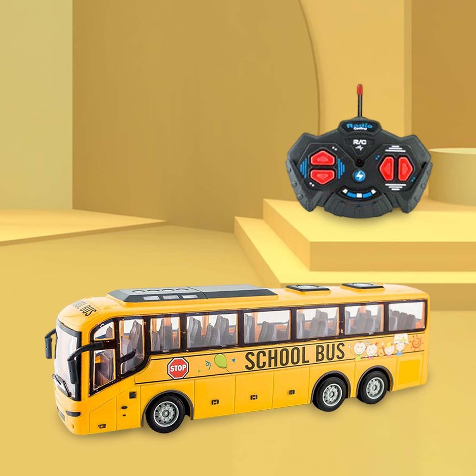 Autobús Escolar RC, Camión Electrónico, Autobús con Control Remoto por Radio, Cumpleaños, Amarillo
